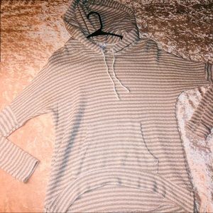 Striped Knit Sweater with Hood